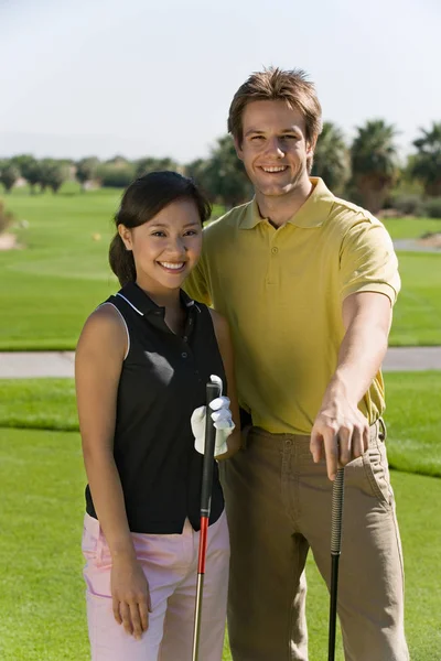 Golf Pár Álló Fairway — Stock Fotó