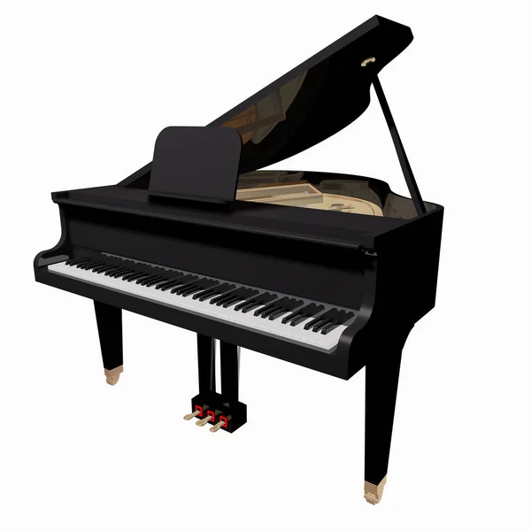 Pianoforte Gand Isolato Sfondo Bianco — Foto Stock