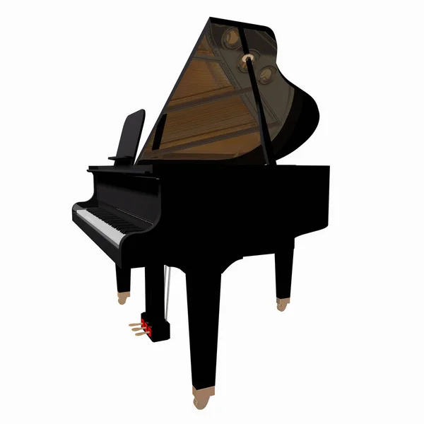 Pianoforte Gand Isolato Sfondo Bianco — Foto Stock