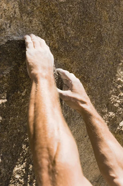 Hands Arms Climbing Rock — Stock Photo, Image
