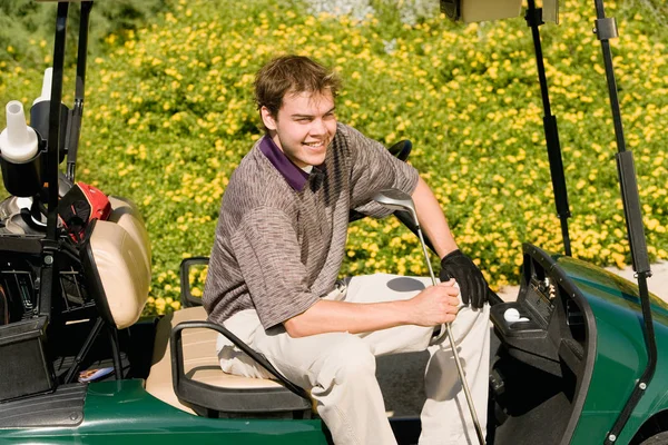 Golfer Golf Cart — Stock Fotó
