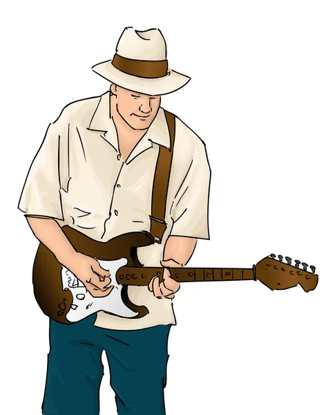 Blues Musician Guitar — Stockfoto