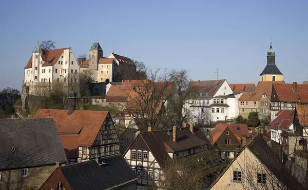 Malebný Pohled Majestátní Středověkou Hradní Architekturu — Stock fotografie