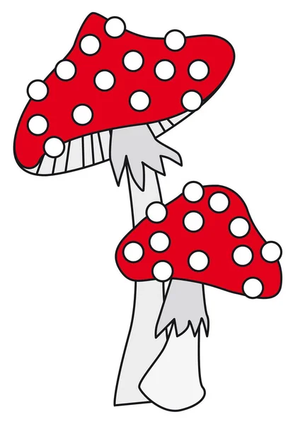 Illustration Red White Mushroom — Stock Photo, Image