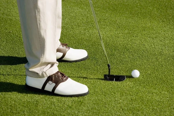 Golfista Che Prepara Putt Par — Foto Stock