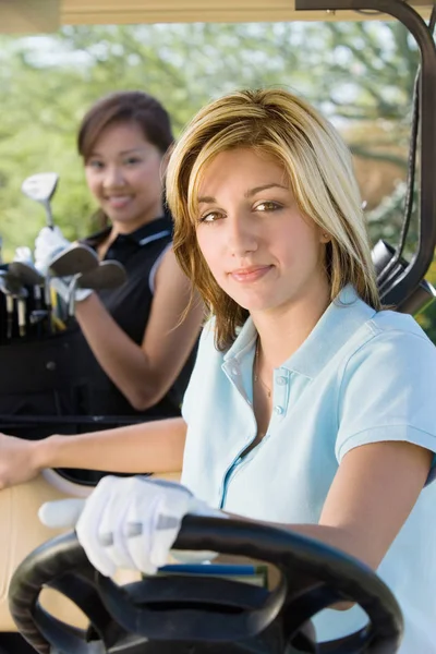 Golfer Sitting Golf Cart — Stock Photo, Image