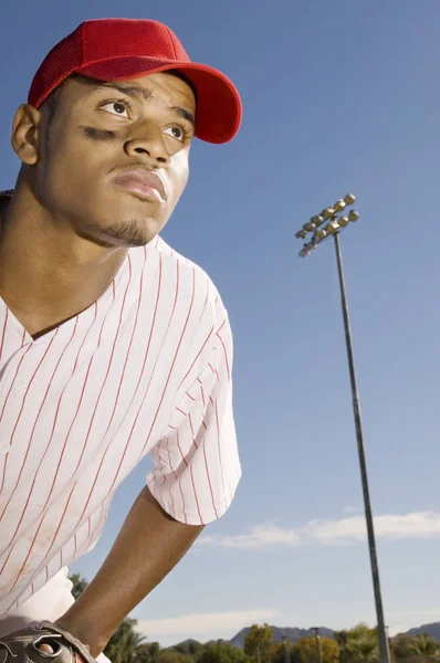 Baseball Outfielder Väntar Spel — Stockfoto