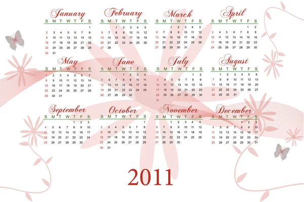 Image Calendrier Floral Rouge 2011 — Photo