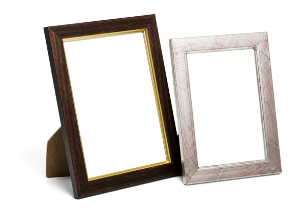Two Blank Desktop Picture Frames Isolated White — Stock Photo, Image