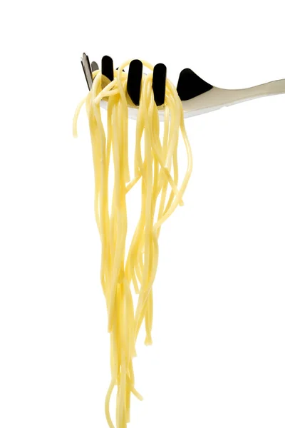 Spaghetti Mestolo Con Pasta Isolata Bianco — Foto Stock