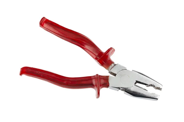 Used Pliers Red Handles Isolated — Stock Photo, Image