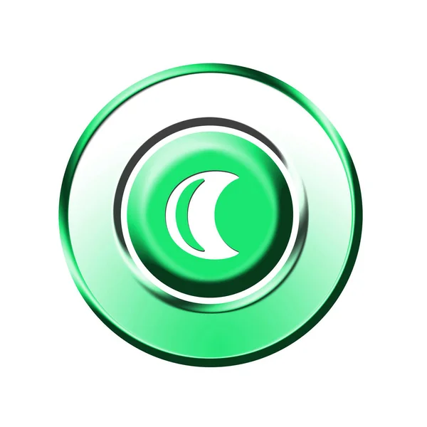 Crescent Button White Background — Stock Photo, Image