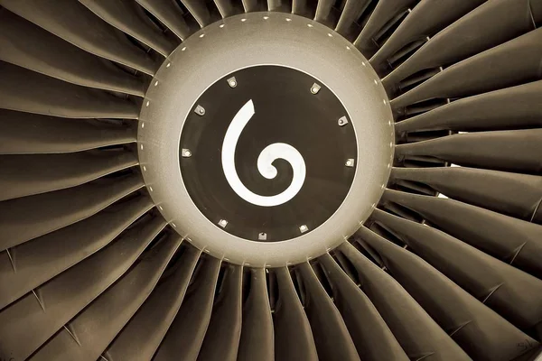 Motor Turbina Fundo Antigo Avião — Fotografia de Stock
