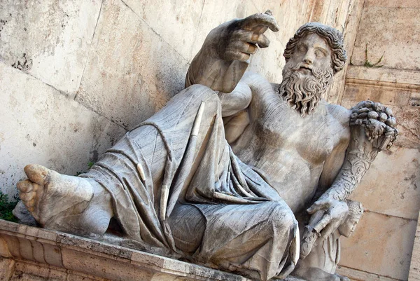 Estátua Piazza Del Campidoglio Roma Itália — Fotografia de Stock