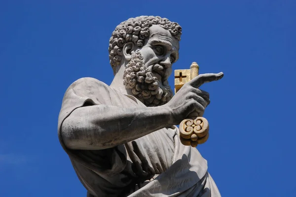 Statue Peter Basilica Peter Square Rome — Stock Photo, Image