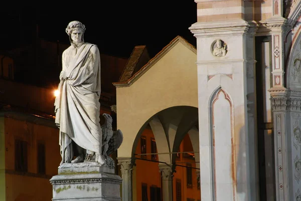 Dante Alighieri Sculptuur Piazza Della Santa Croce Florence Italië — Stockfoto