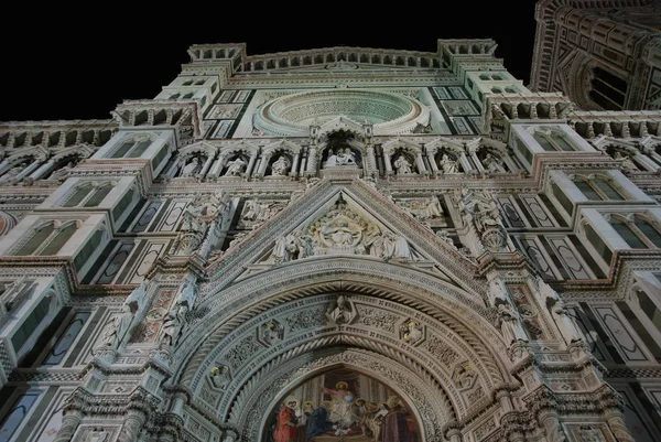 Санта Мария Фьоре Флоренция Италия Ночью — стоковое фото