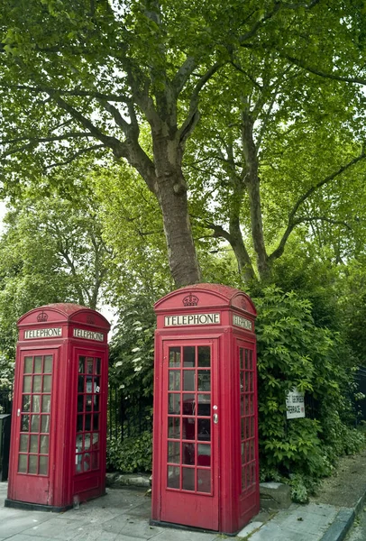 Deux Boîtes Téléphoniques Rouges Sur Primrose Hill Londres — Photo