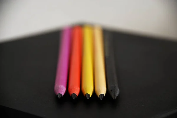 Ołówki Drewniane Artykuły Artystyczne Biurowe — Zdjęcie stockowe