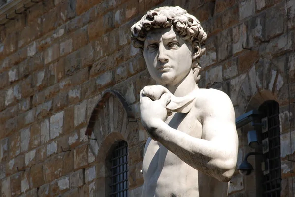 David Von Michelangelo Buonarroti Auf Der Piazza Della Signoria Florenz — Stockfoto