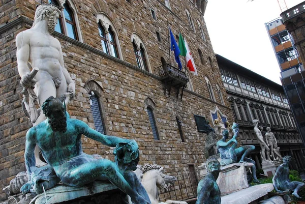 Neptunus Fontän Piazza Della Signoria Florens Italien — Stockfoto