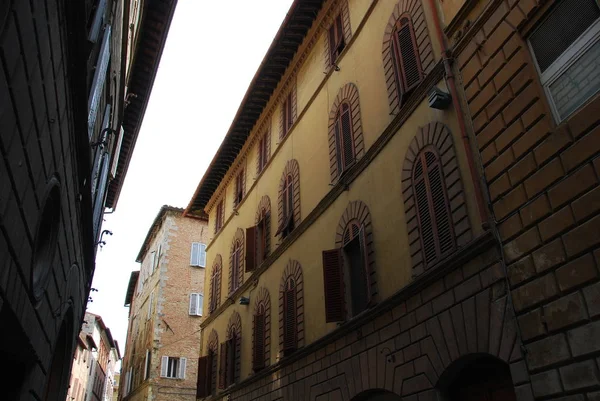 Bemalte Fassaden Siena Toskana Italien — Stockfoto