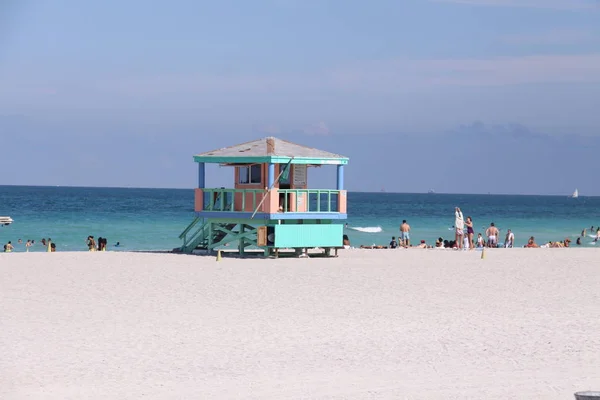 Bunte Strandhütte Miami Beach — Stockfoto