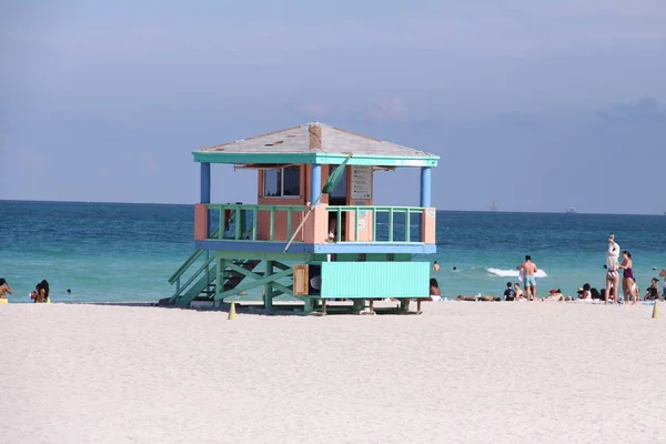Bunte Strandhütte Miami Beach — Stockfoto