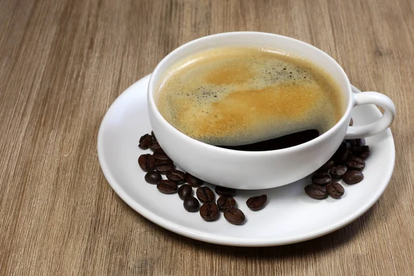 Delizioso Caffè Appena Fatto Vista Vicino — Foto Stock