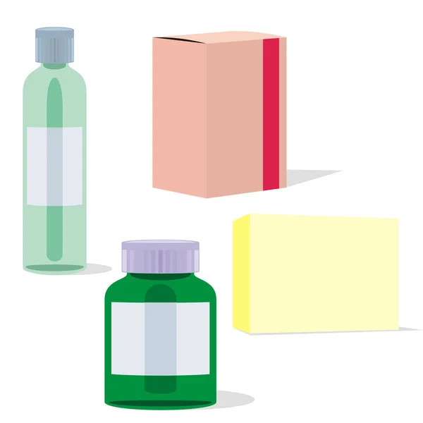 Botol Dan Kotak Obat Penghilang Rasa Sakit — Stok Foto