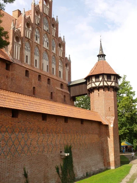 Marienburg Gotickým Štítem — Stock fotografie