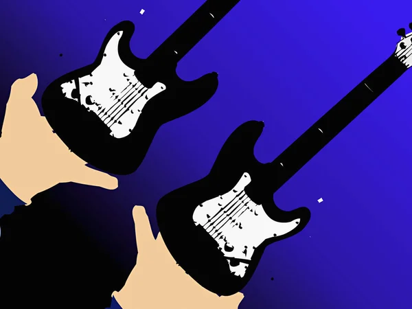 Close-up of human hands holding guitars