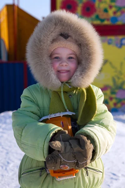 Dívka Zimním Oblečení — Stock fotografie