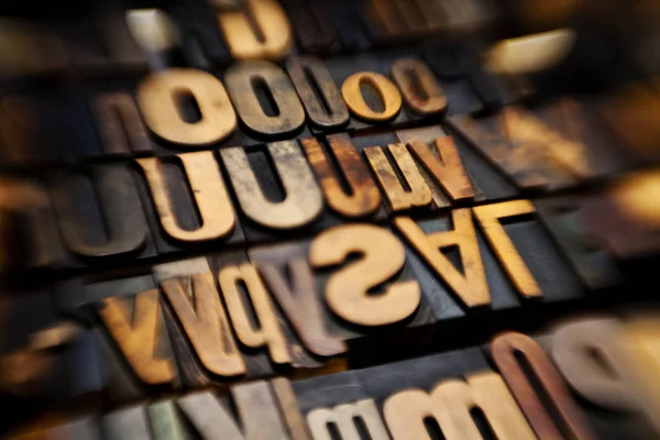 Old Wooden Letters Font — Stock Photo, Image