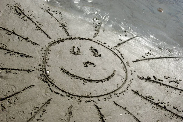 Feliz Año Nuevo Fondo Playa — Foto de Stock