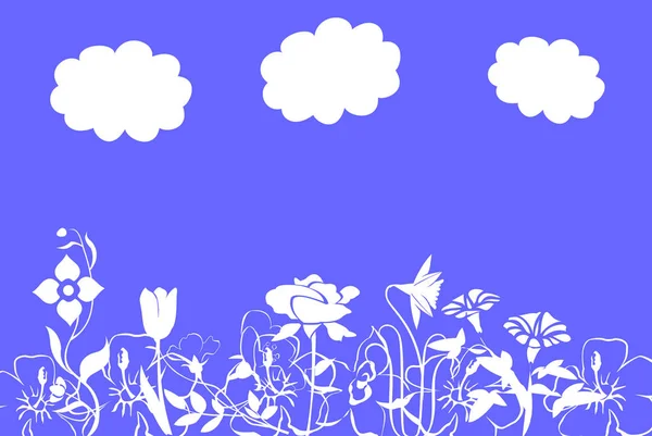 Vector Illustration Background Flowers — Stock Photo, Image