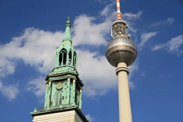Marienkirche Wieża Telewizyjna — Zdjęcie stockowe