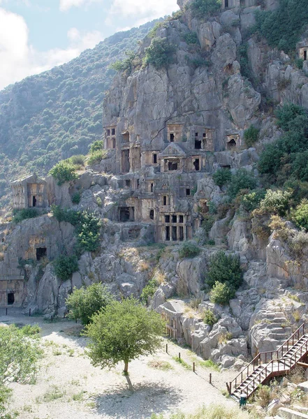 Catacombes Sculptées Dans Les Rochers Demre Turquie — Photo