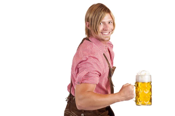 Muskulöser Bayer Behält Bier — Stockfoto