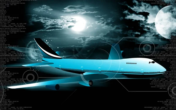 Ilustracja Wektorowa Tła Dla Samolotu Pasażerskiego Odrzutowca — Zdjęcie stockowe