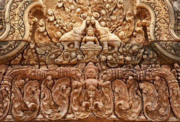 Khmerova Úleva Banteay Srei — Stock fotografie