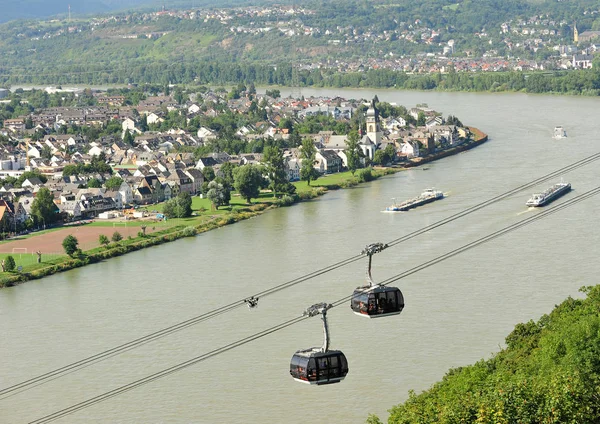 Seilbahn Über Den Rhein Bei Koblenz — Stockfoto
