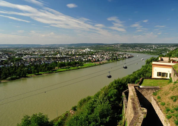 Ren Boyunca Koblenz Teleferik Var — Stok fotoğraf