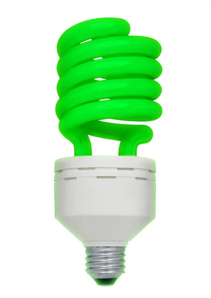 Grüne Leuchtstofflampe Isoliert — Stockfoto