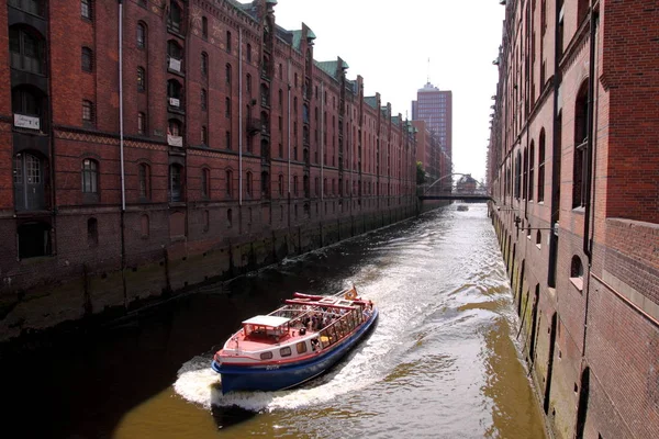 Boat Trip Hamburger Speicherstadt — Stock Photo, Image