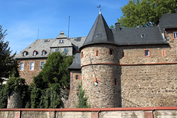 Malebný Pohled Majestátní Středověkou Hradní Architekturu — Stock fotografie