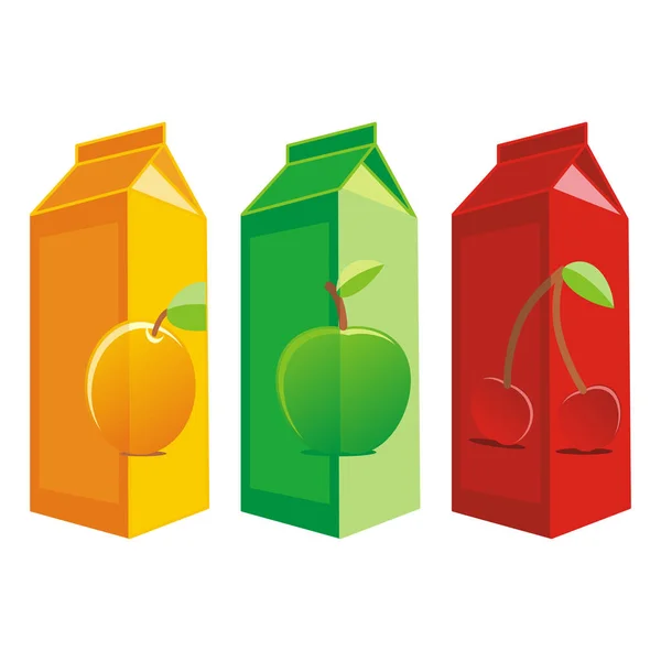 Isolated Juice Carton Boxes — Stock Photo, Image