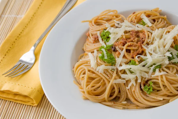 Espaguetis Cocina Tradicional Italiana —  Fotos de Stock