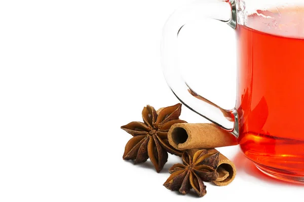 Red Tea Cinnamon Sticks Star Anise — Stock Photo, Image