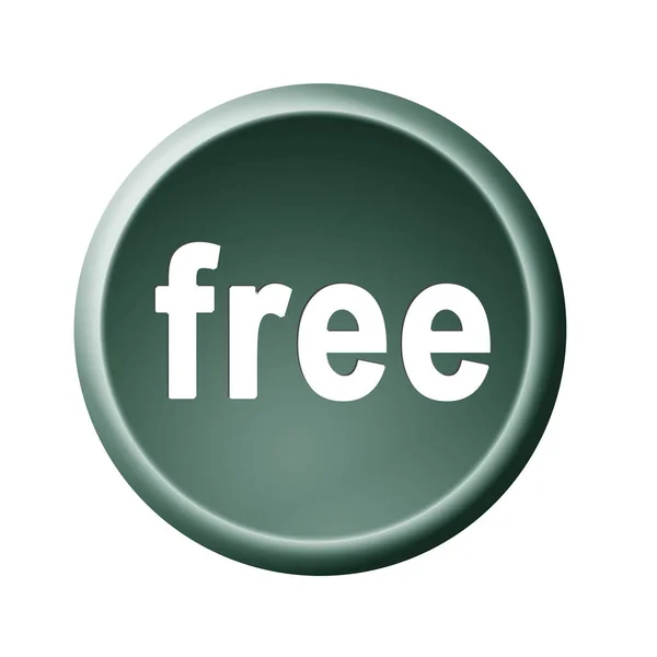 Free Button Isolated White Illustration — Stock Photo, Image